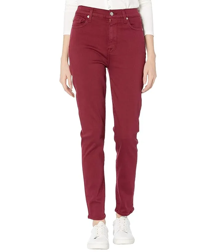 7 For All Mankind High-Waist Ankle Skinny in Merlot Women's