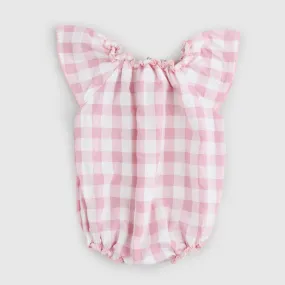 Babe & Tess Baby Girl Check Romper