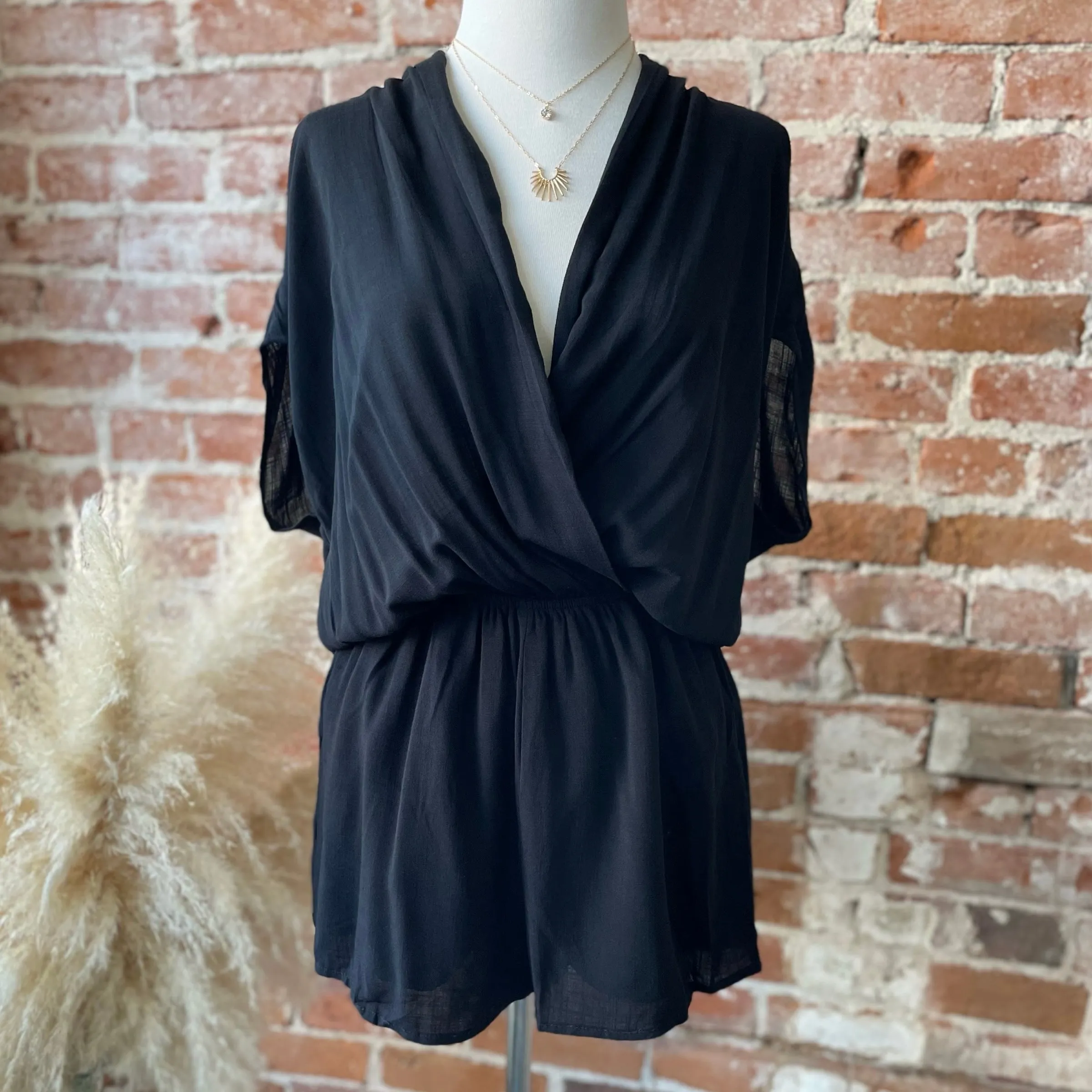 Be On My Side Surplise Romper Black