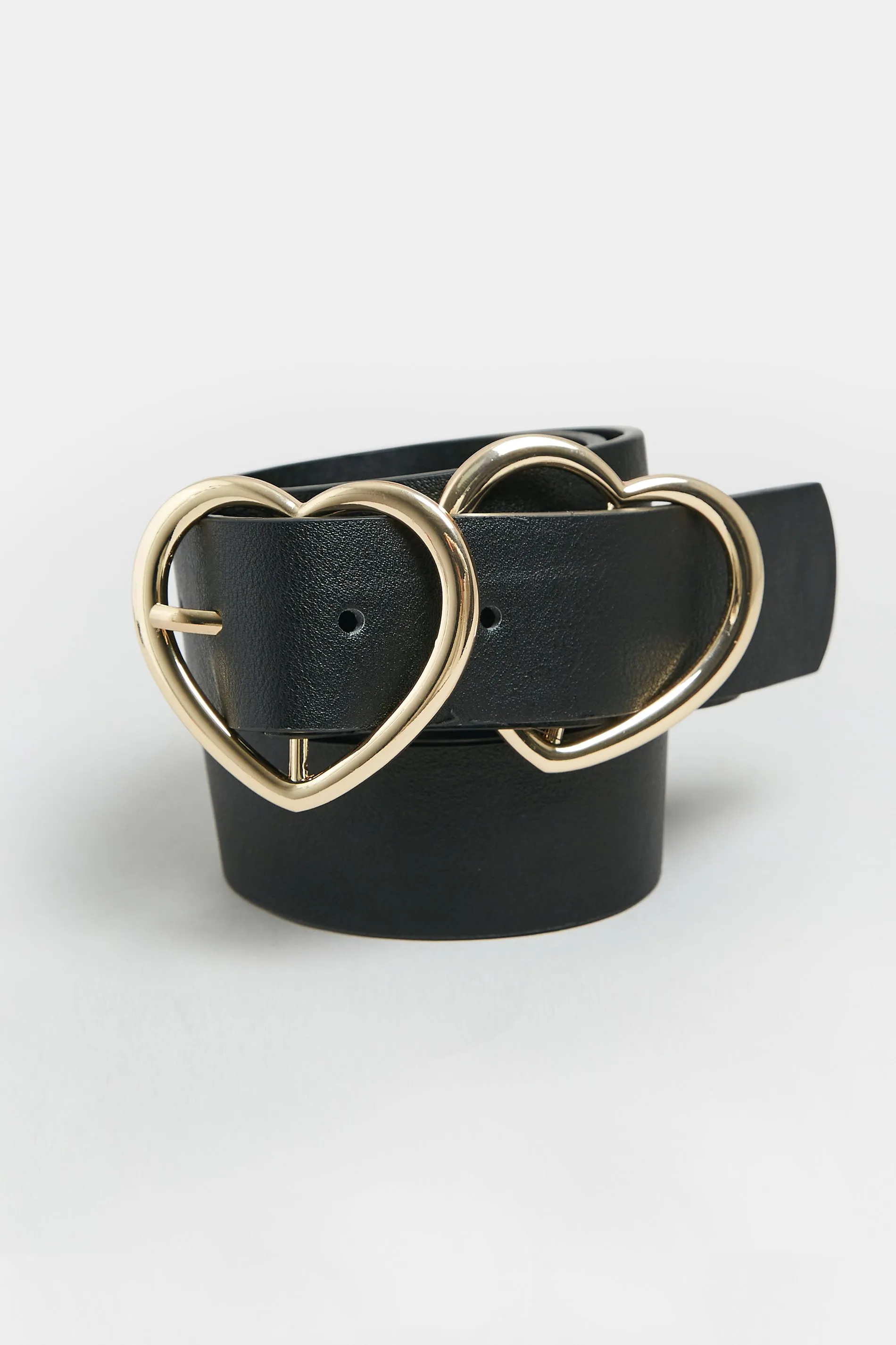 Black & Gold Double Heart Belt