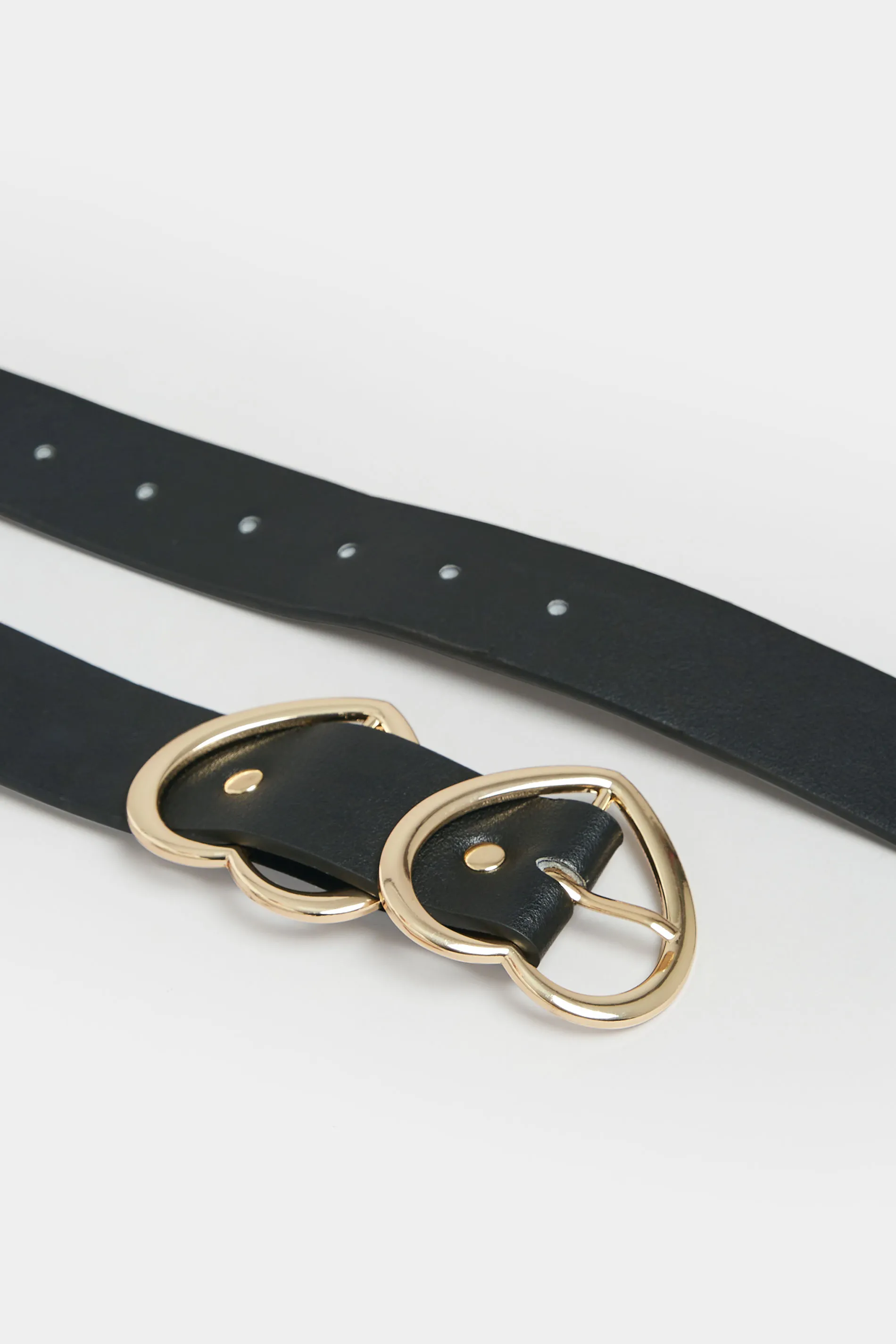 Black & Gold Double Heart Belt