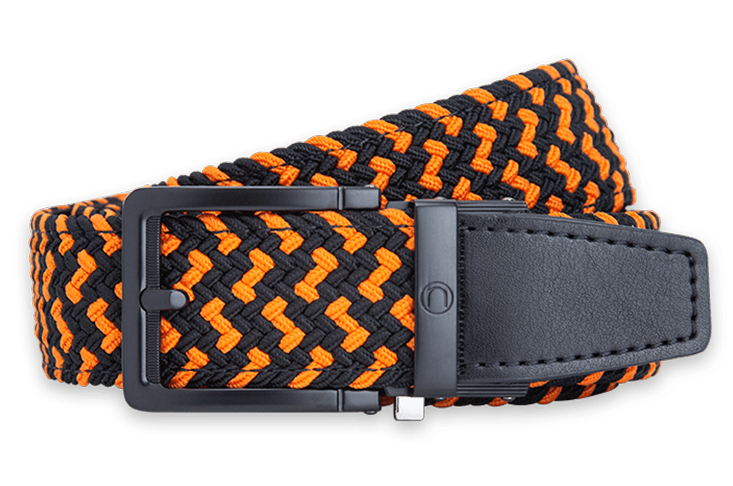 Braided Orange & Black, 1 3/8 Strap, Golf Belt