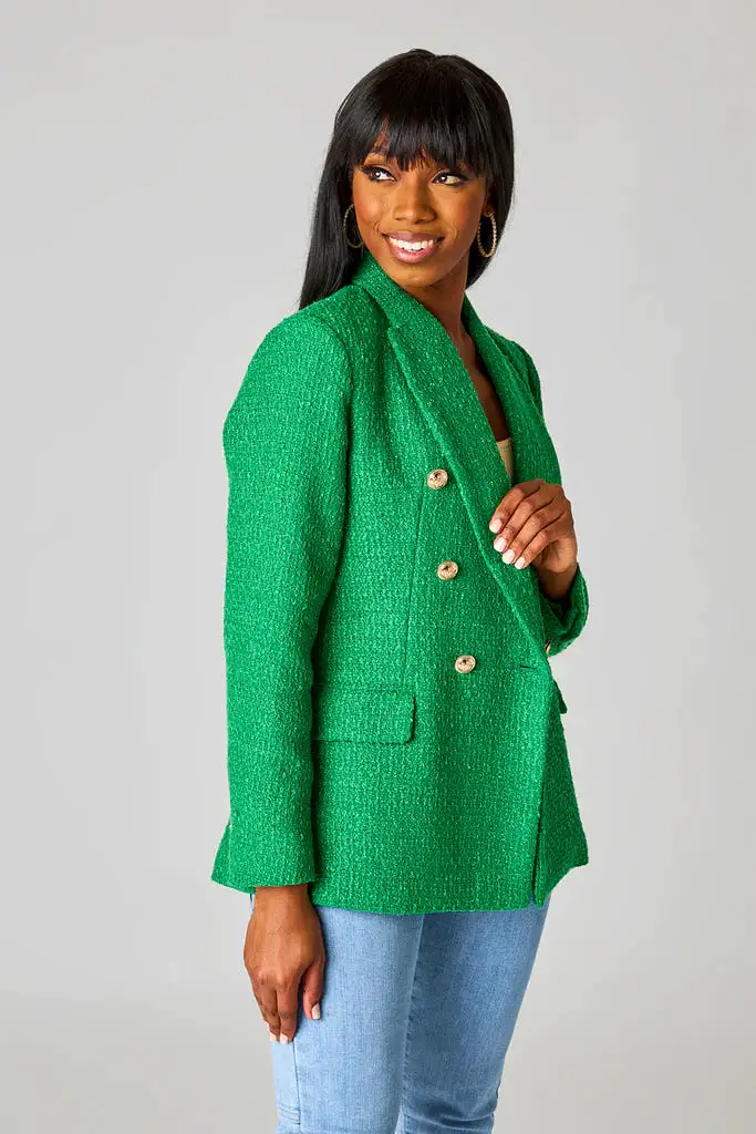 BuddyLove | TUCKER TWEED BLAZER - GREEN