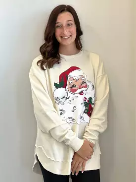 Caitlin Vintage Santa Cream Pullover