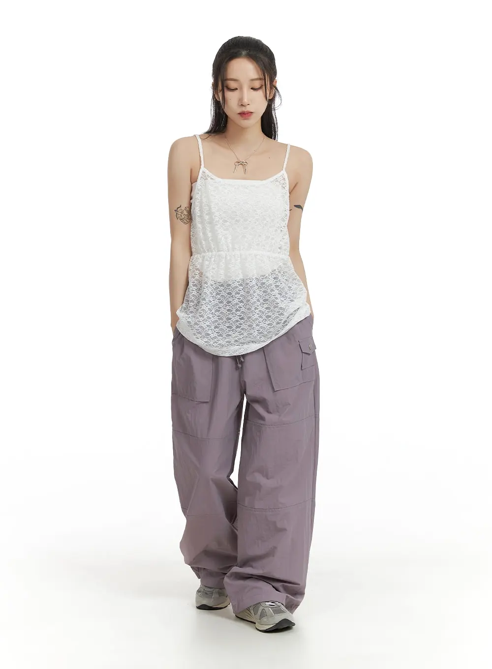 Cargo Pocket Wide Leg Trousers CM406