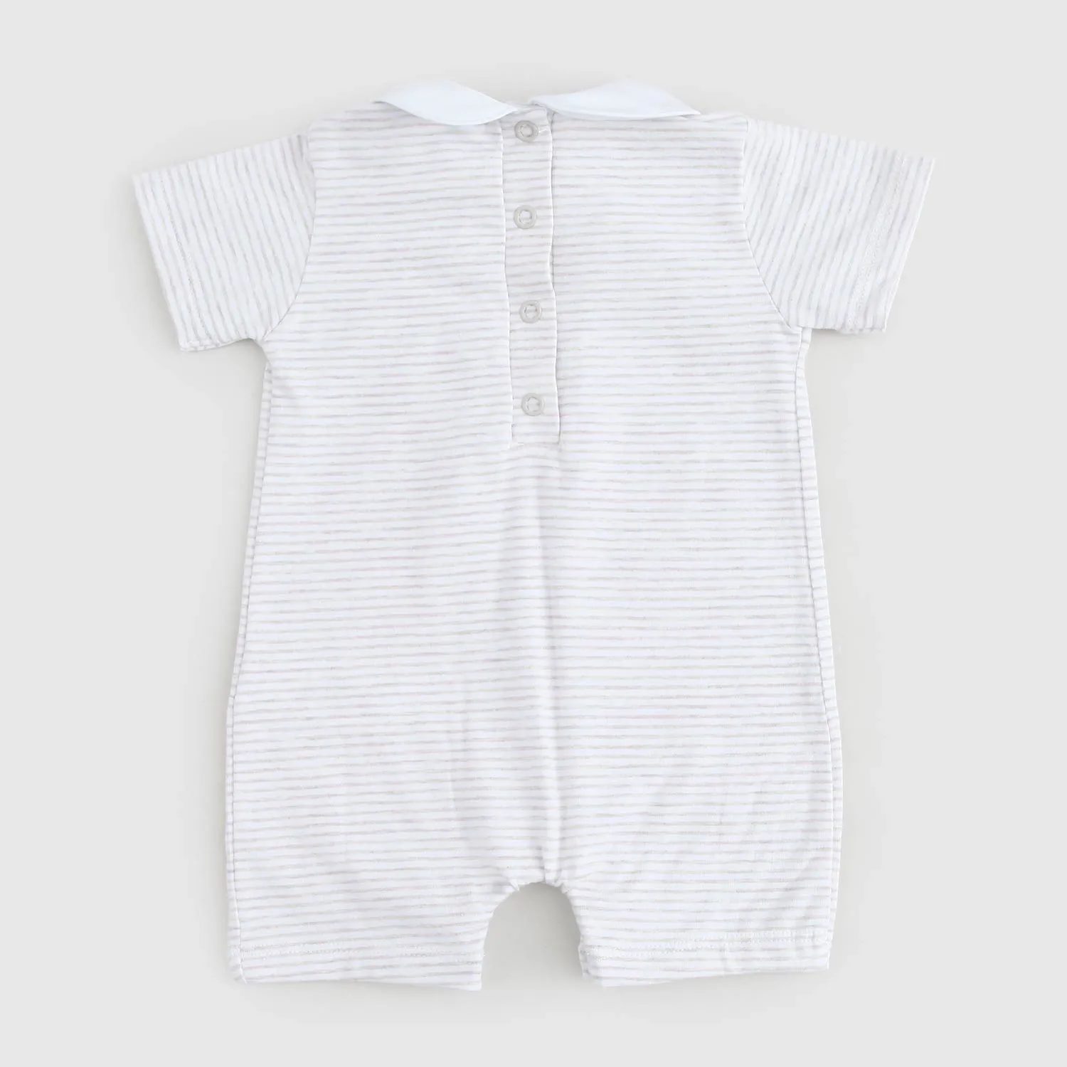 Coccode' Sand And White Striped Romper