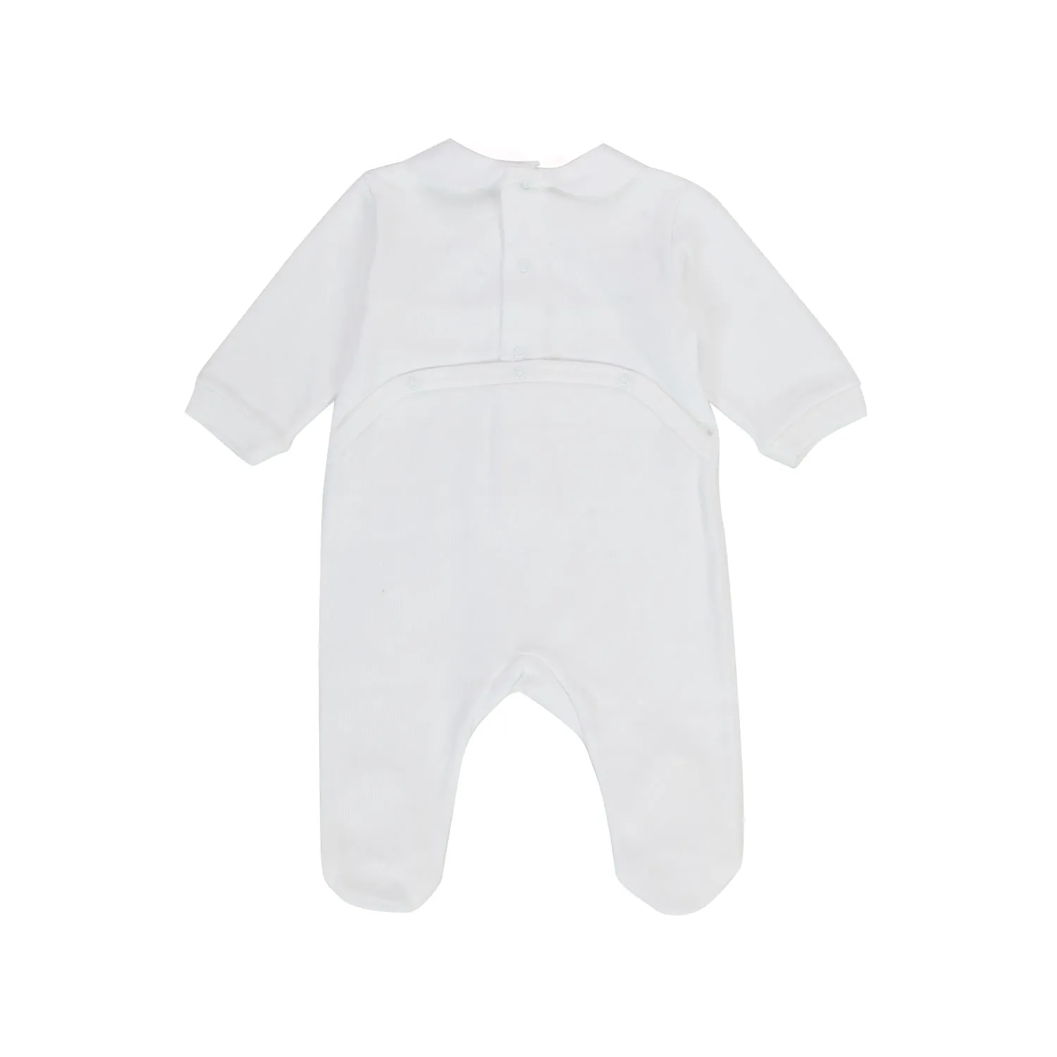 Colibri White Baby Romper With Light Blue Embroidery