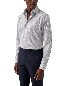 Contemporary Fit - Micro Print Signature Poplin Shirt