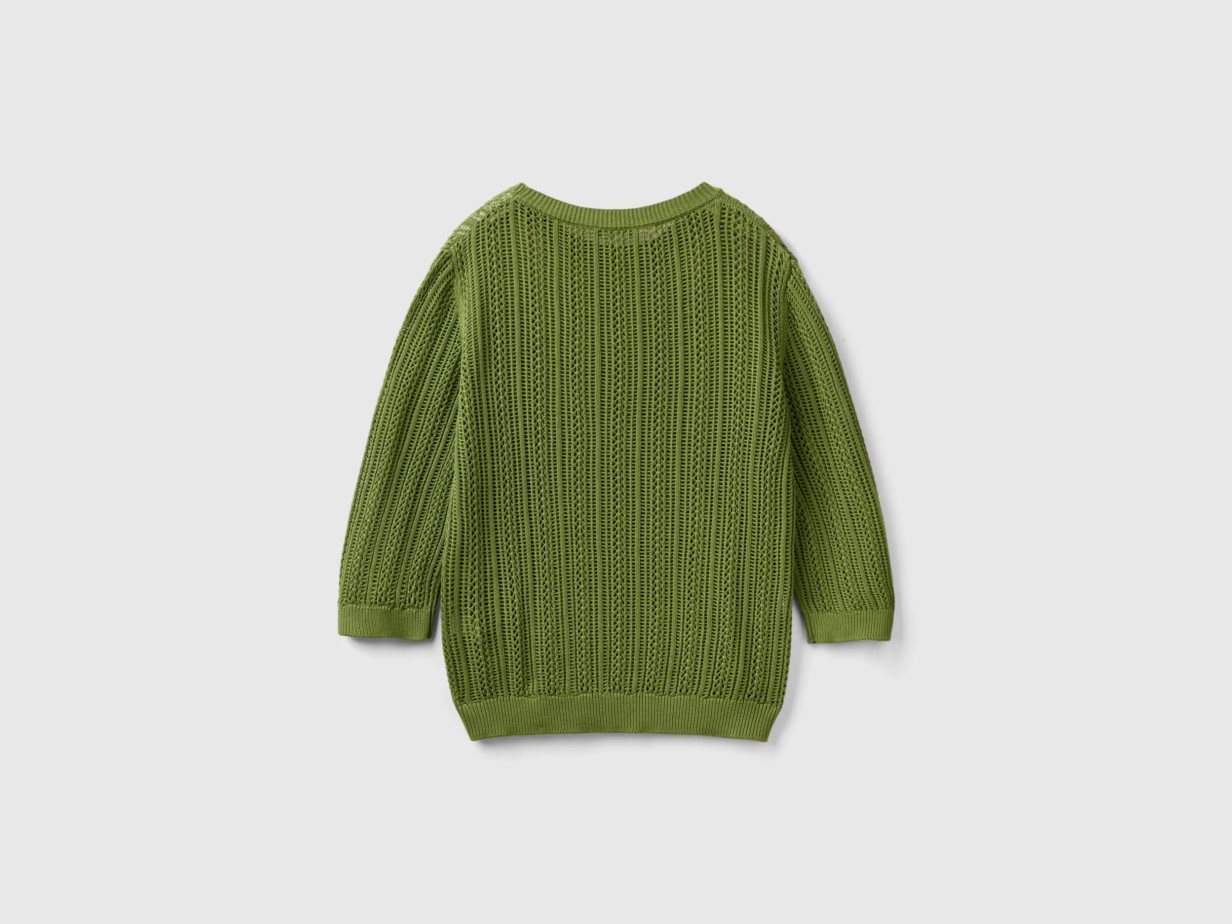 Crochet sweater - Military Green | Benetton