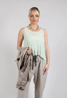 Cropped Jersey Vest Top in Mint