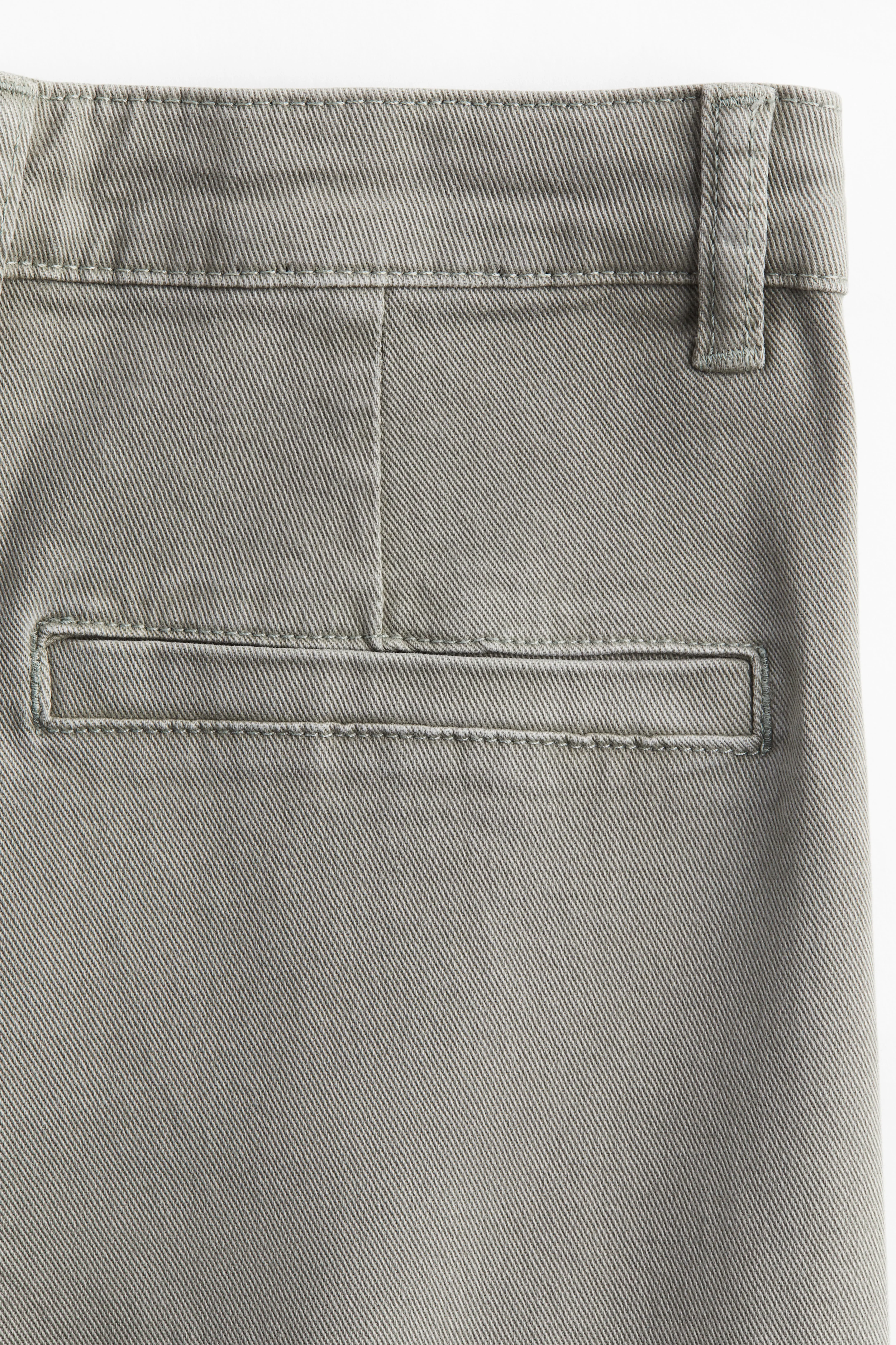 Cropped twill trousers - High waist - Ankle length - Light khaki green - Ladies | H&M GB