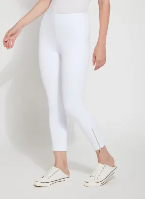 Cropped Zip Hem Denim - White (24 Inseam)