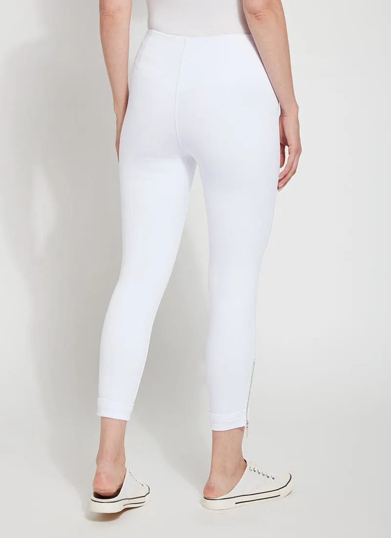 Cropped Zip Hem Denim - White (24 Inseam)