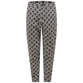 Cuff Double Weave Stretch Jogger Print Pant Black JL Monogram Check - AW22