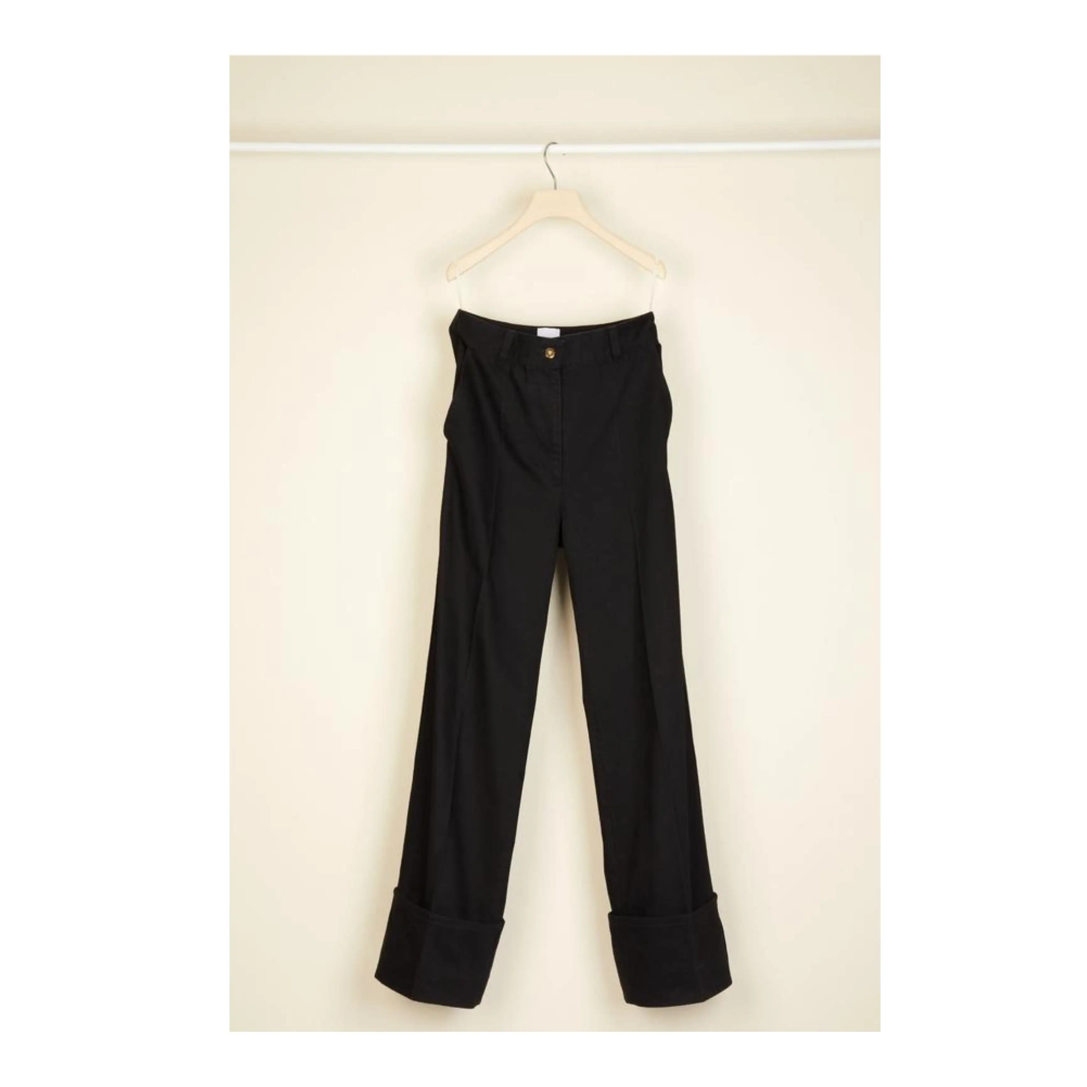 CUFFED WIDE LEG TROUSERS