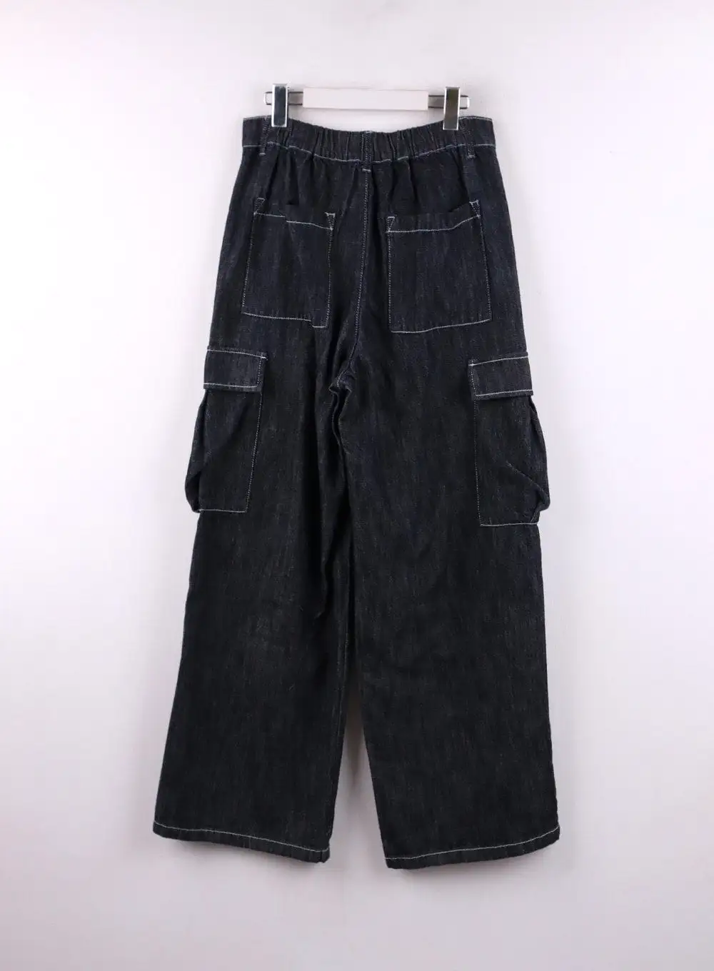 Denim Cargo Wide Leg Jeans CF407