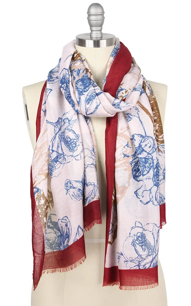 EAS9528 Flower Print Oblong Scarf