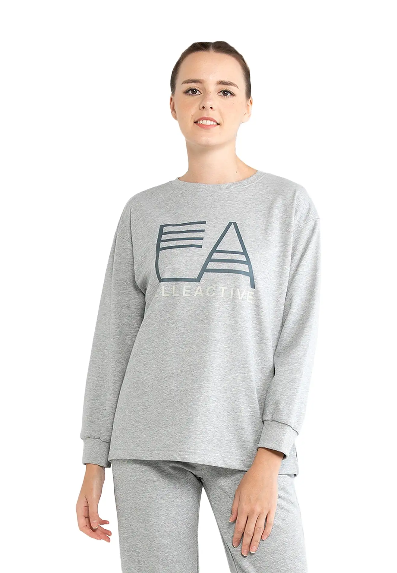 ELLE Apparel Active Logo Oversized Basic Sweatshirt