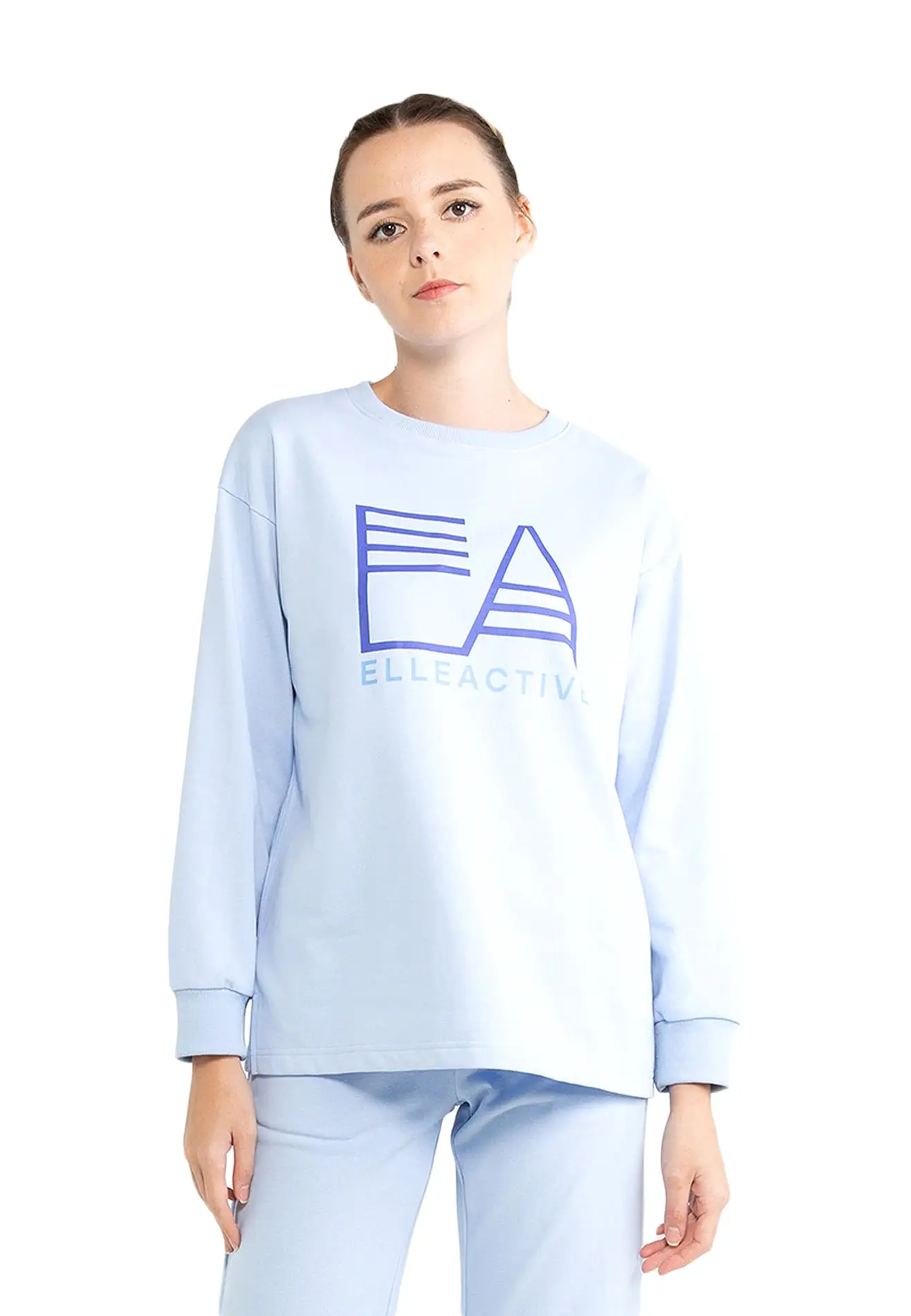 ELLE Apparel Active Logo Oversized Basic Sweatshirt