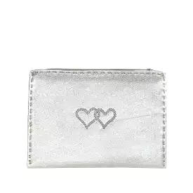 Embroidered Leather Pouch *Love Edition* in Silver