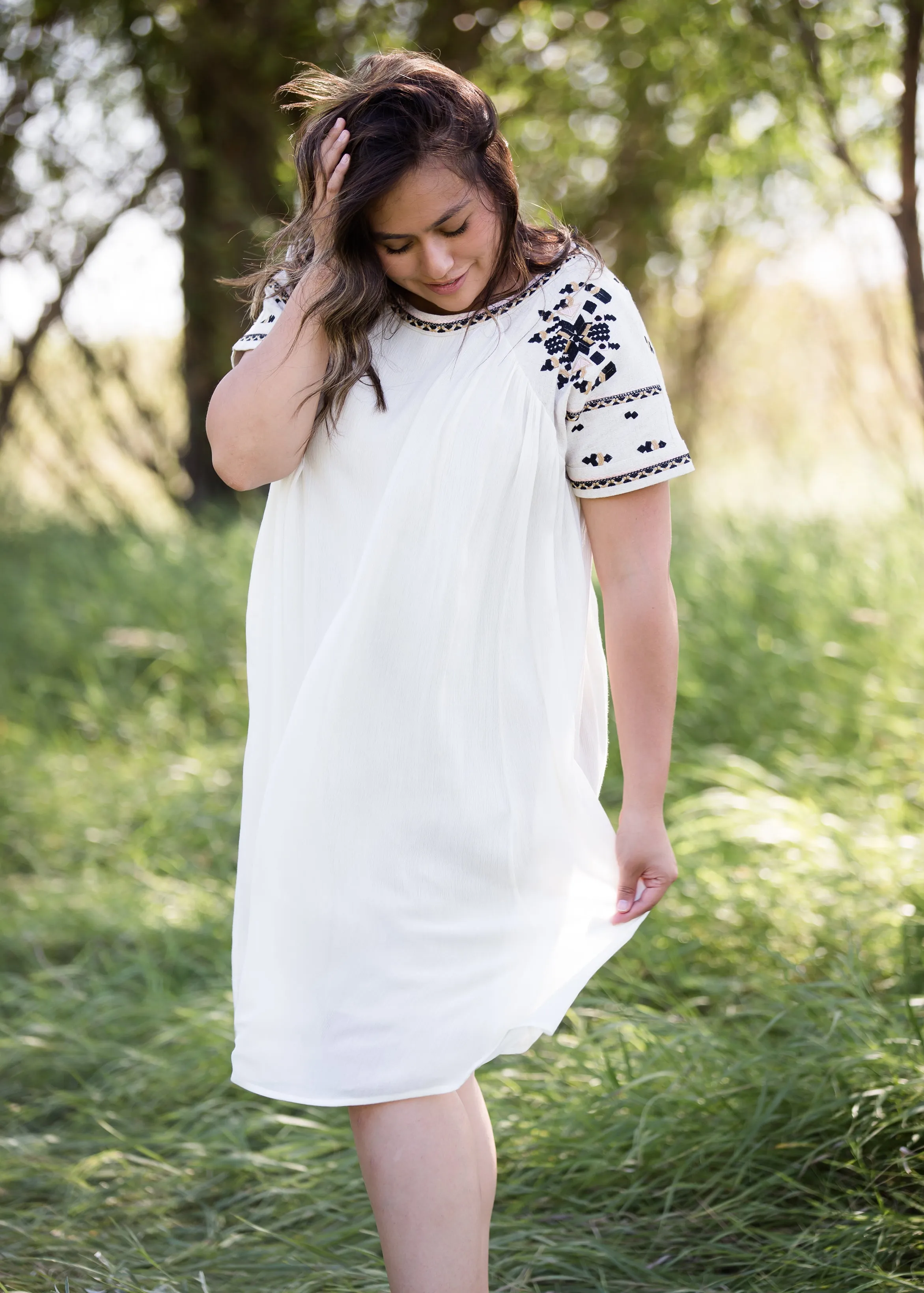 Embroidered Tiered Flowy Midi Dress - FINAL SALE