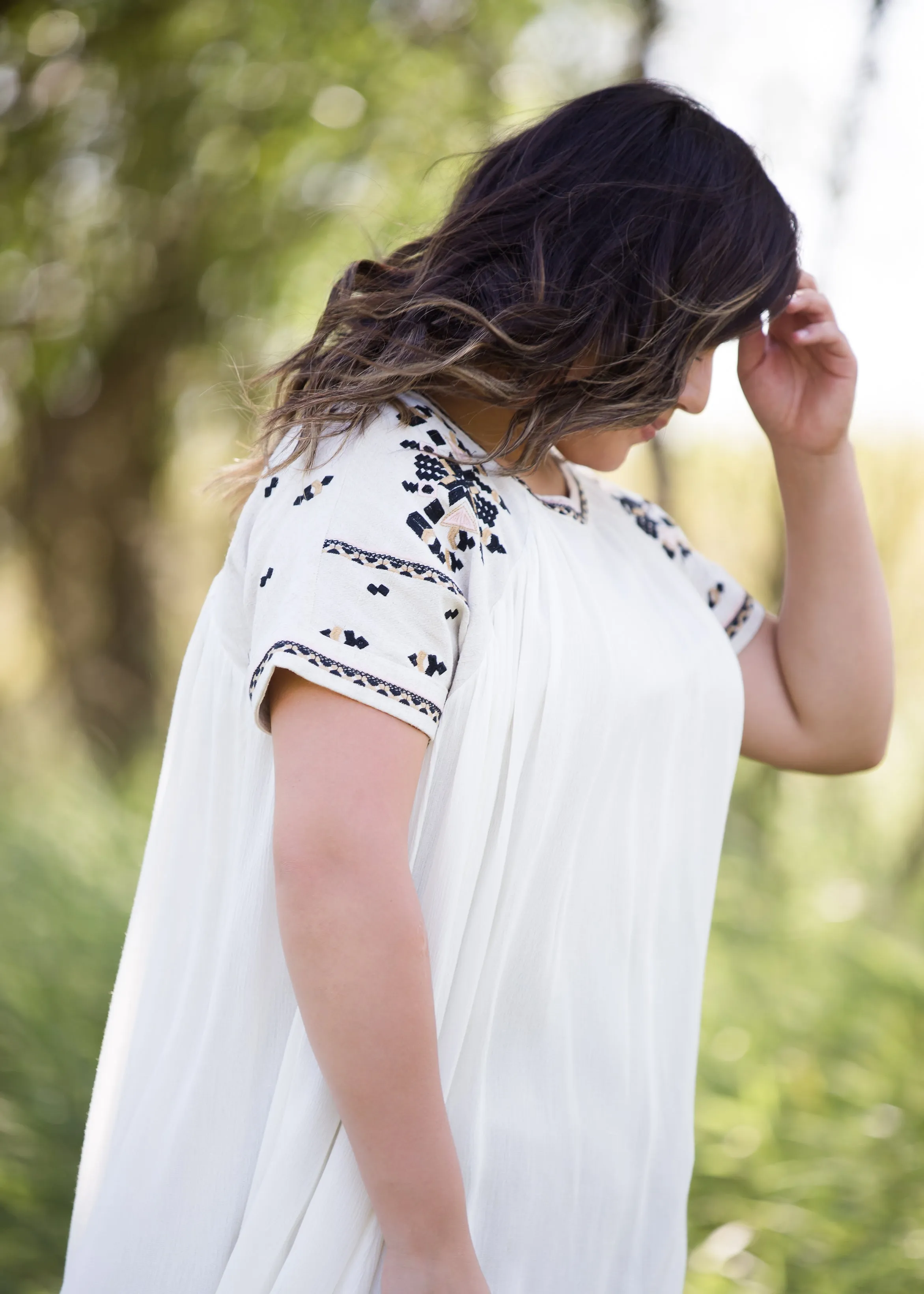 Embroidered Tiered Flowy Midi Dress - FINAL SALE