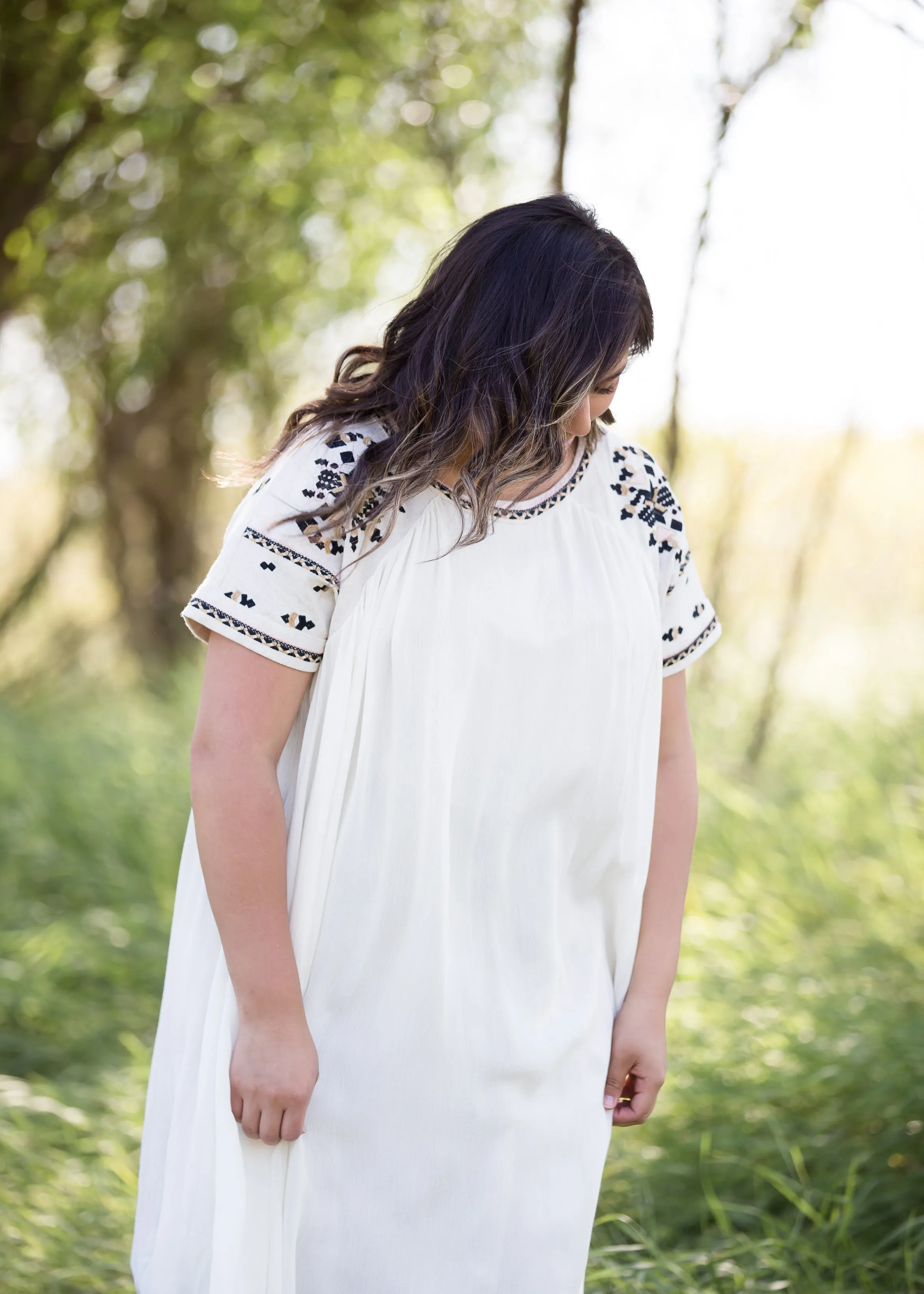 Embroidered Tiered Flowy Midi Dress - FINAL SALE