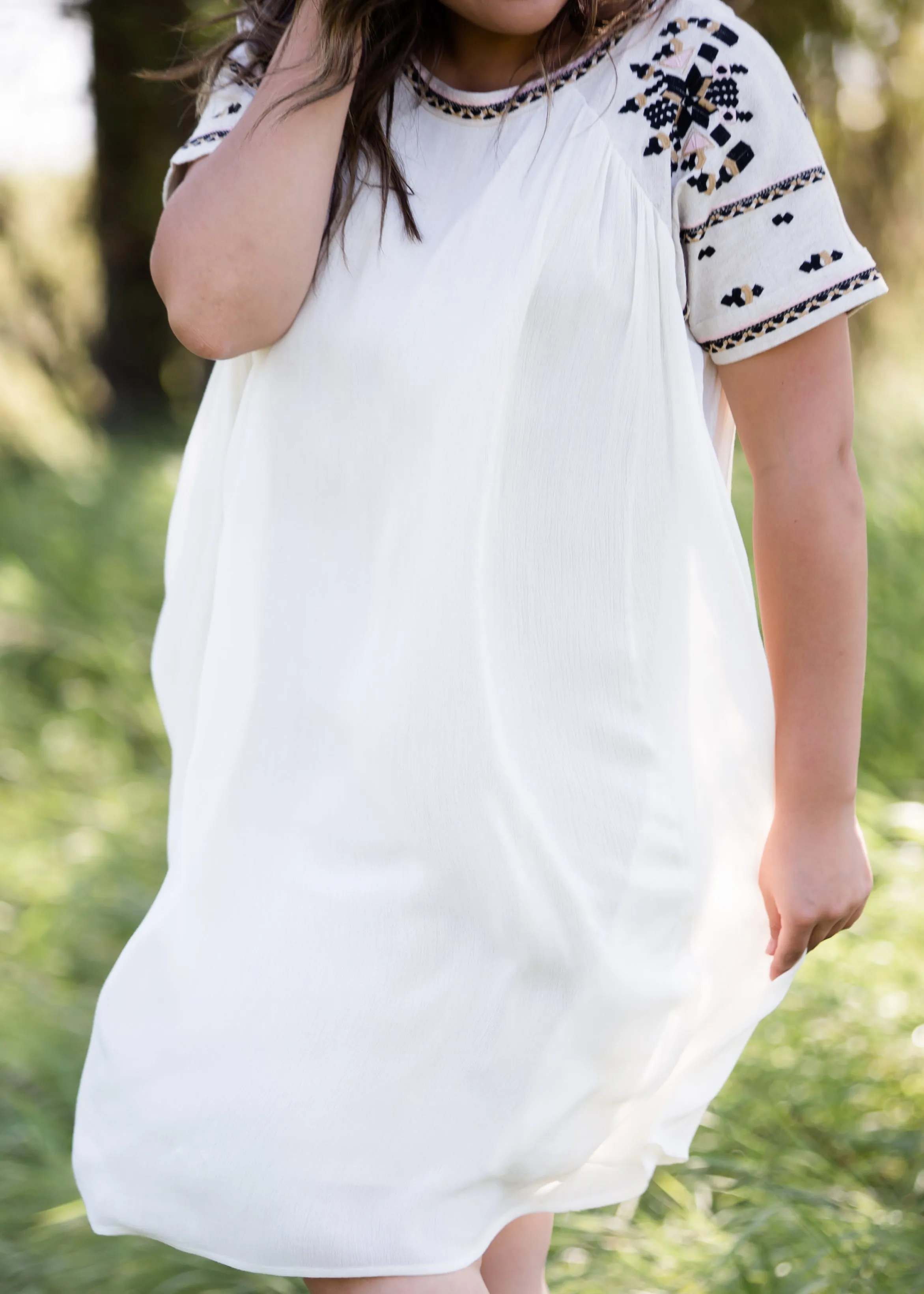 Embroidered Tiered Flowy Midi Dress - FINAL SALE