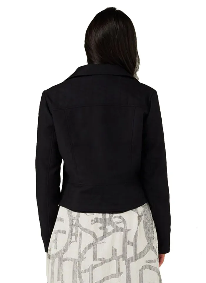 Et Alia Plain Biker Jacket - Black