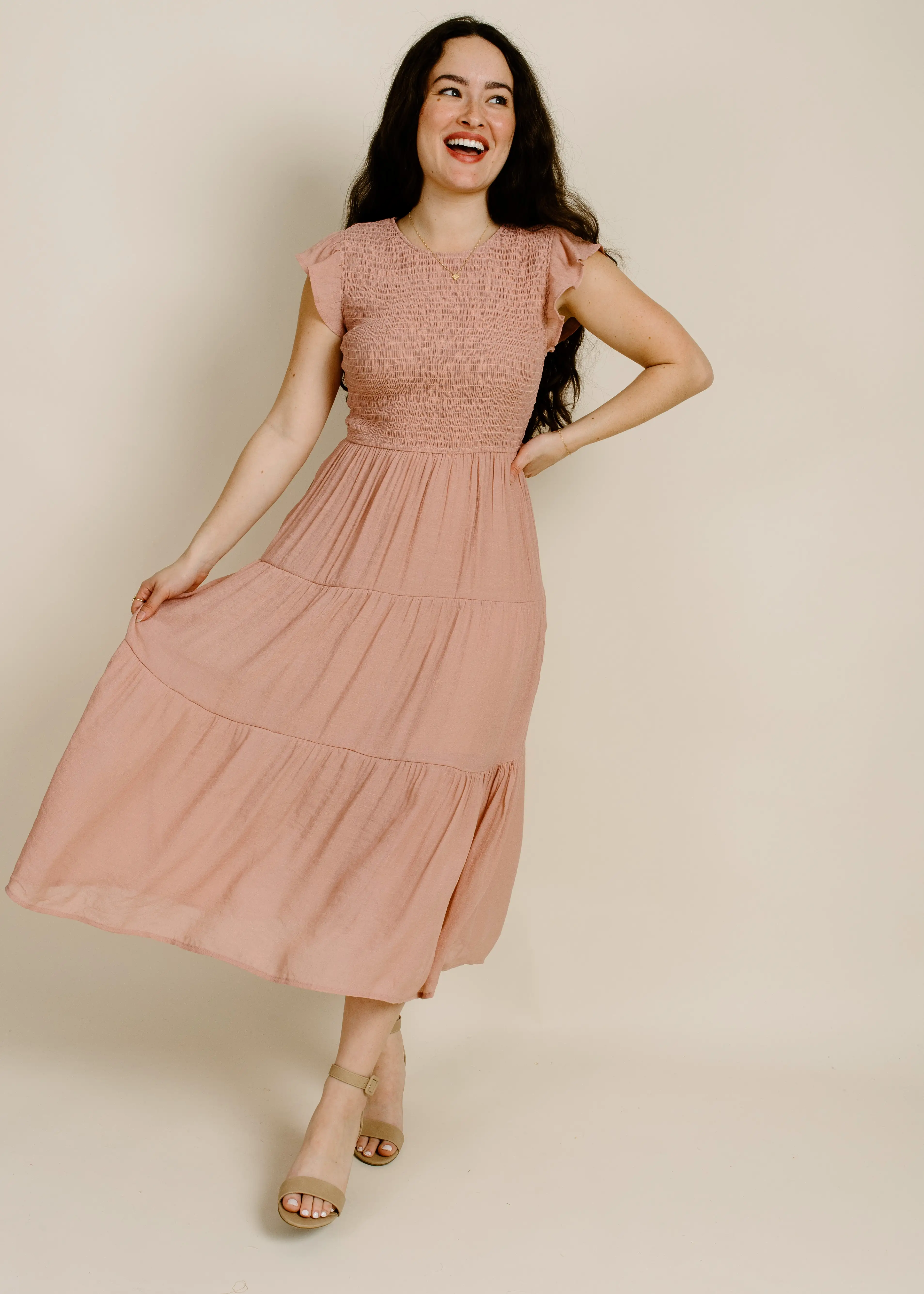 Faye Midi Dress - Blush