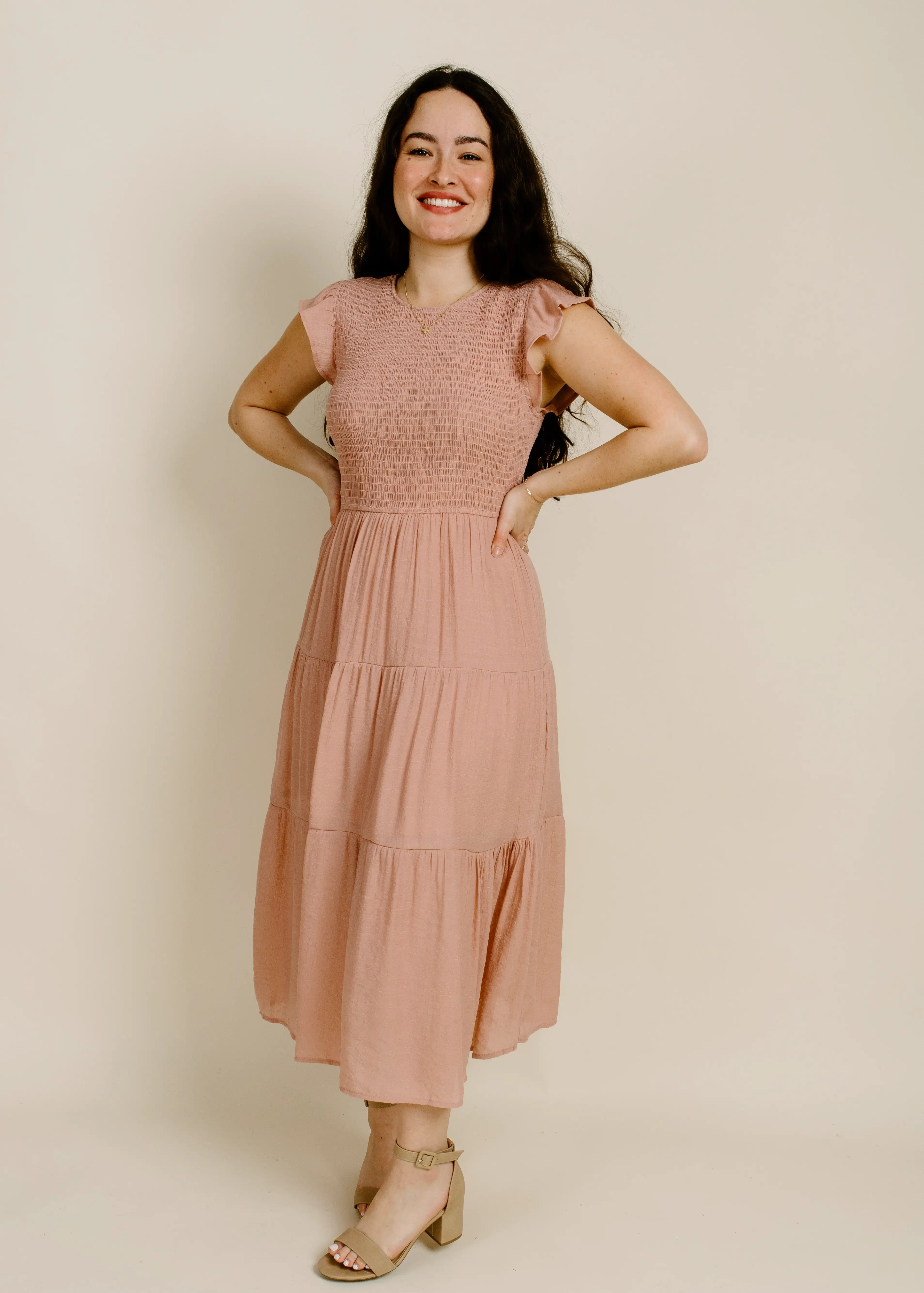 Faye Midi Dress - Blush