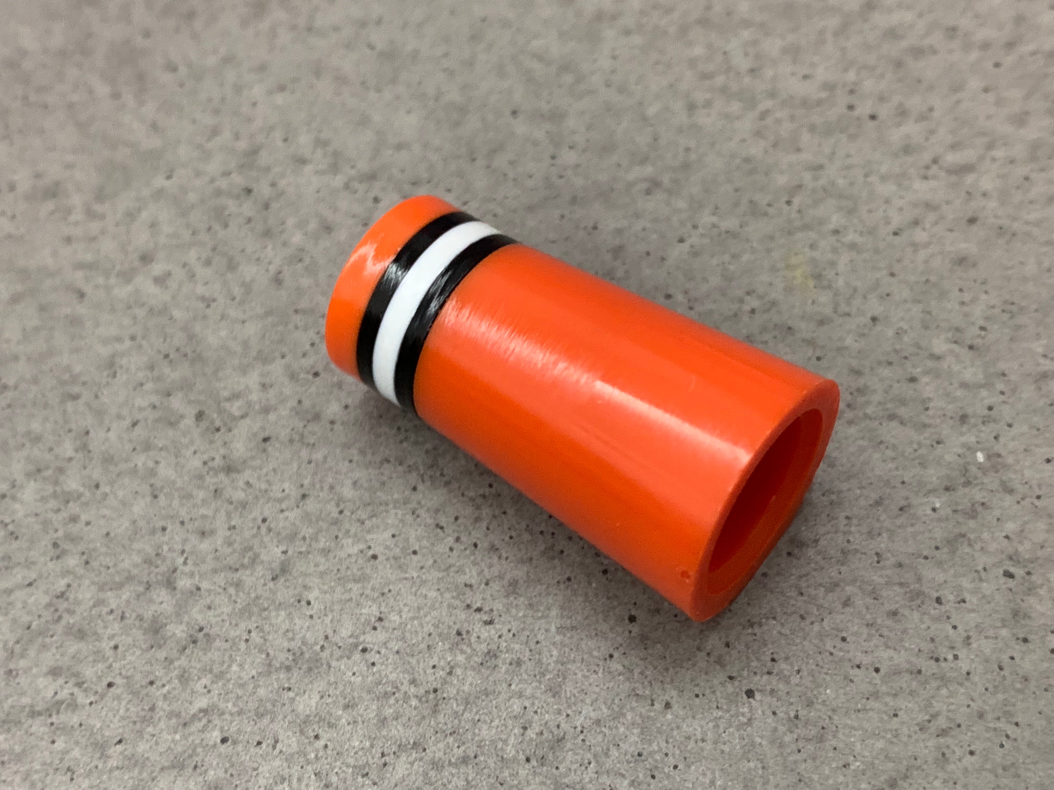 Flat-Top 12 Ferrules Orange with Black and White Stripes