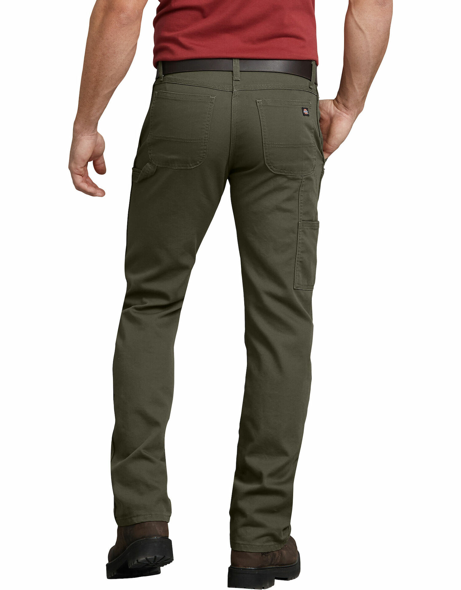 FLEX Regular Fit Straight Leg Tough Max™ Duck Carpenter Pants, Stonewashed Moss Green