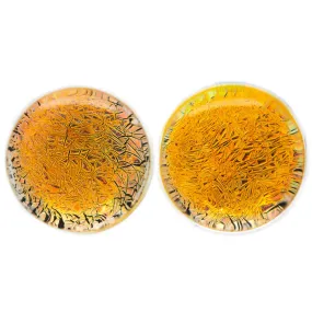 Foil Glass Plugs - Orange on Black