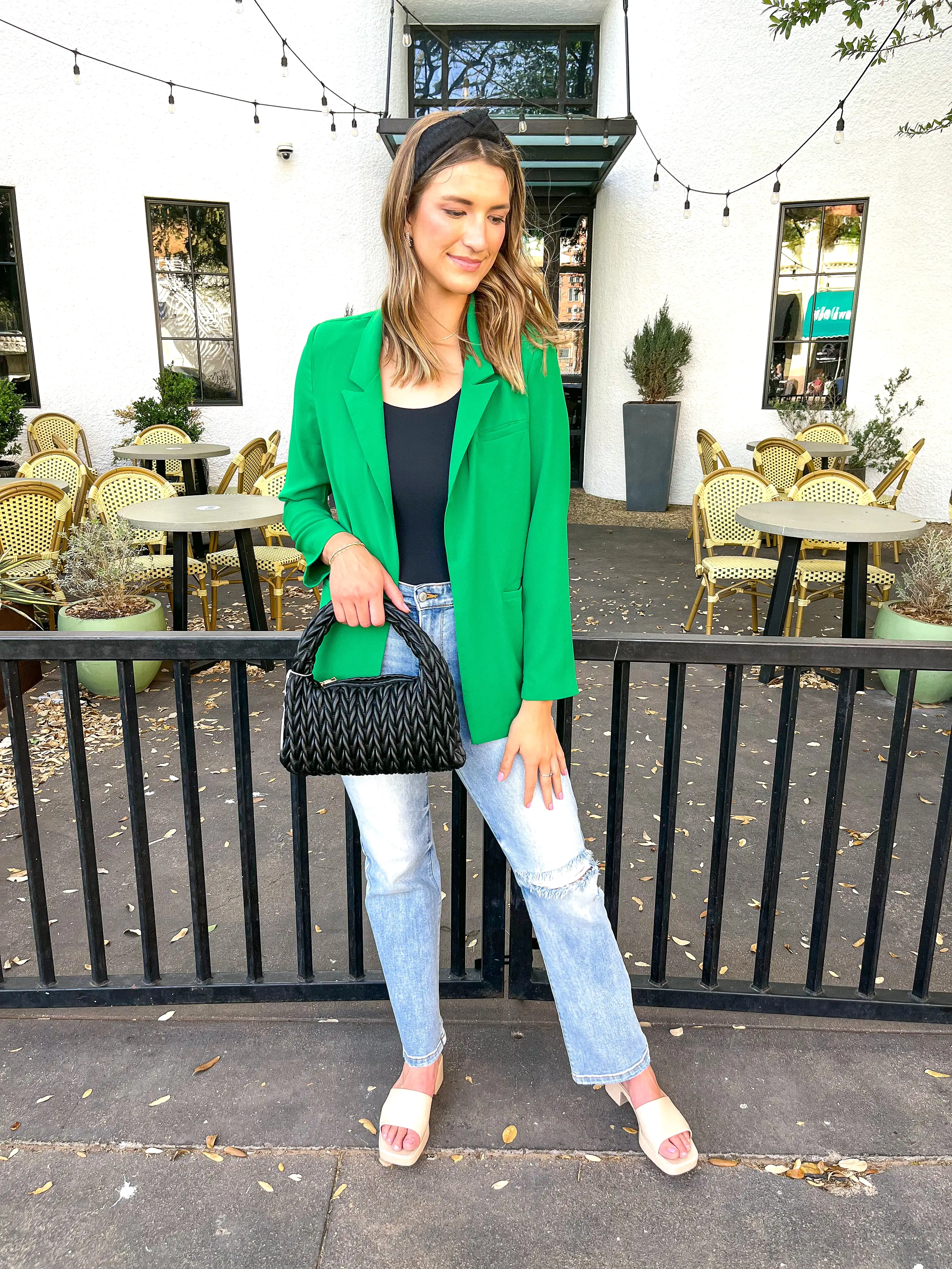 Front Open Blazer - Kelly Green