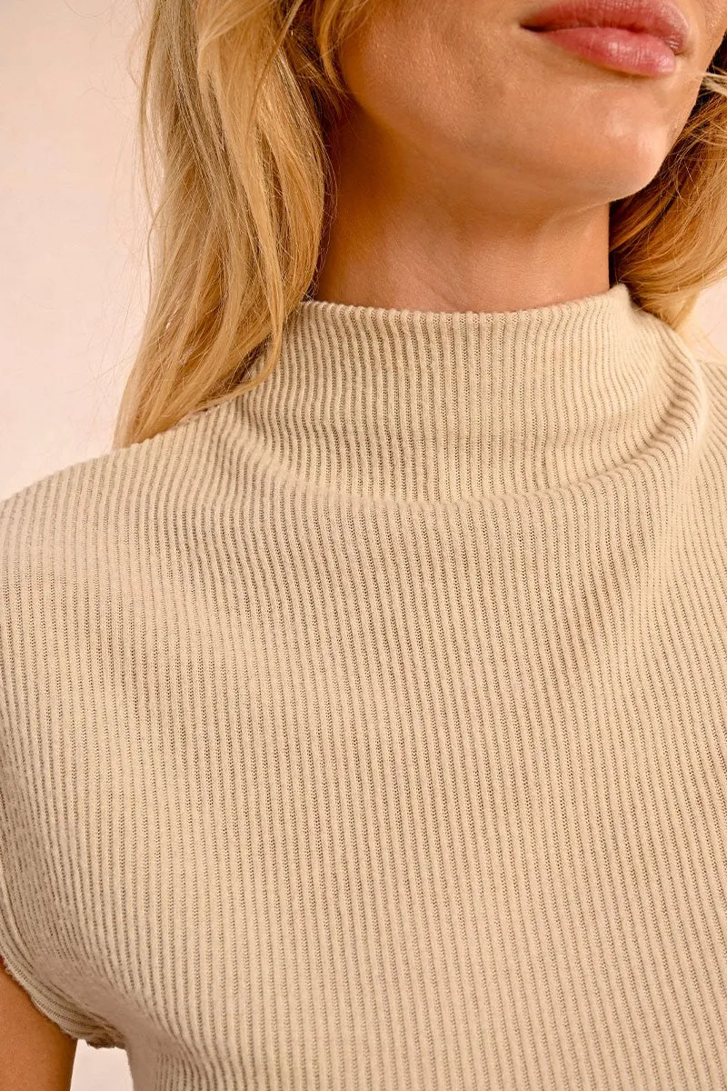 Half-High Collar Sleeveless Sweater