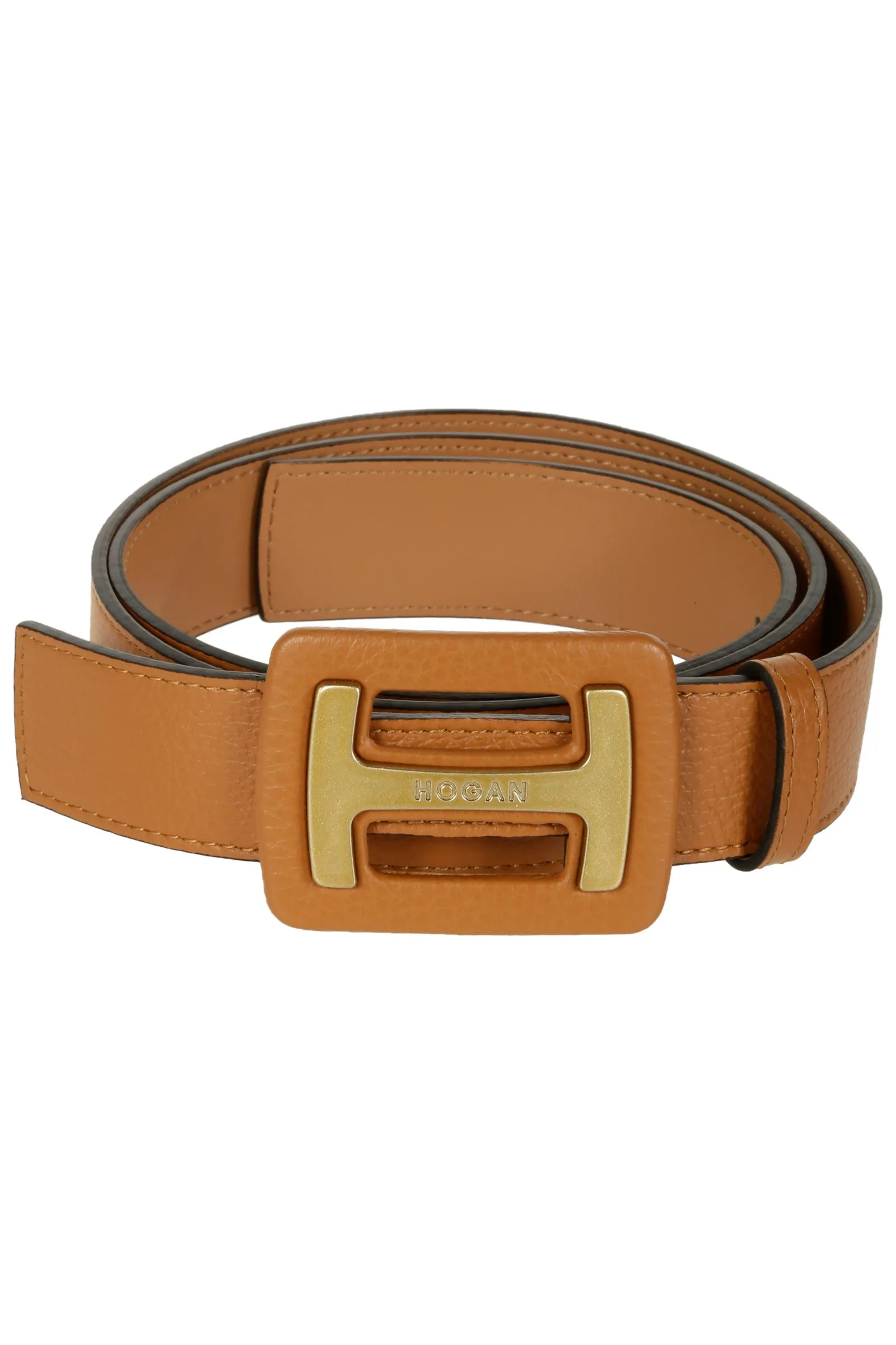 Hogan Logo Plaque Buckle Belt