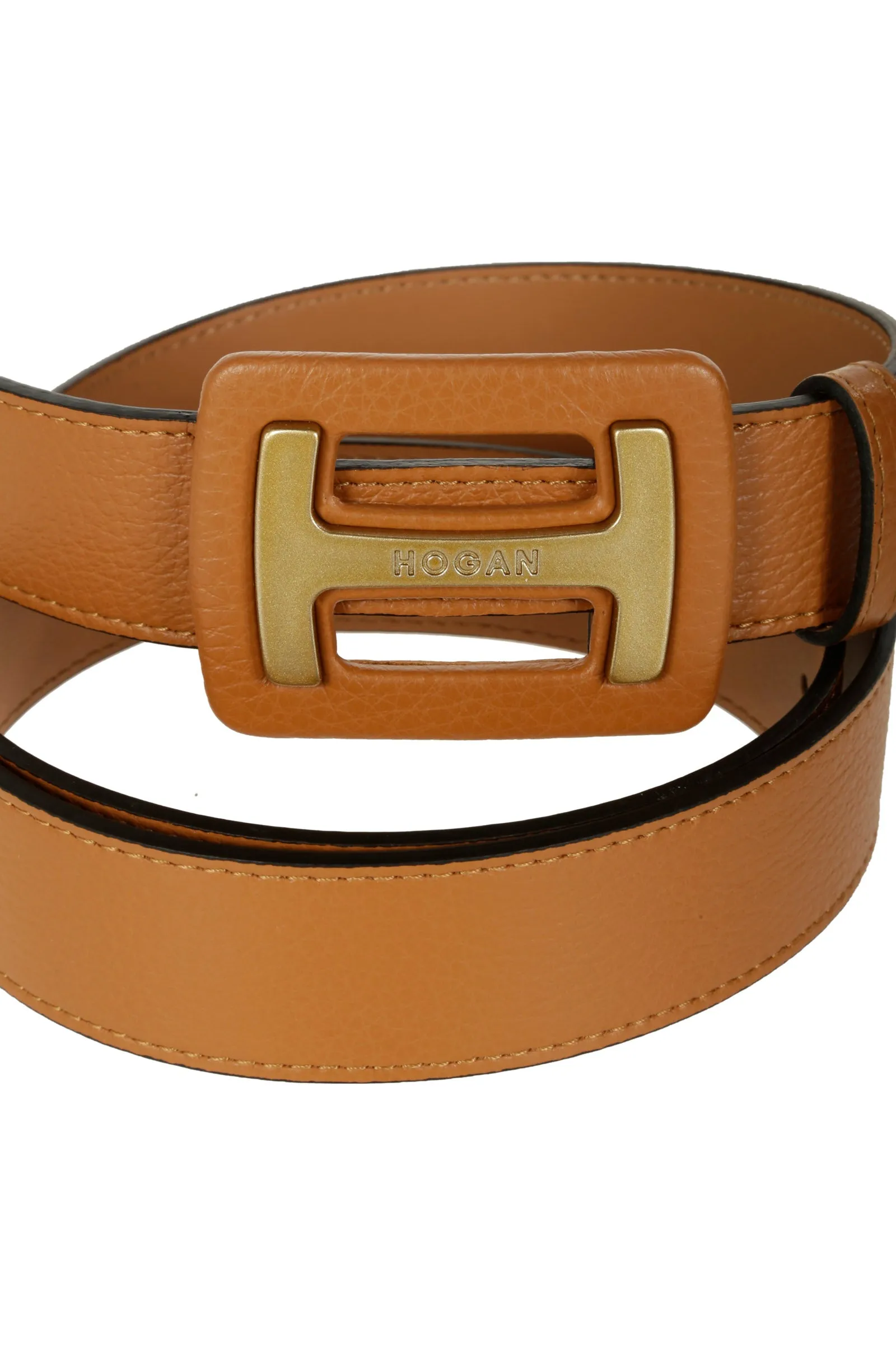 Hogan Logo Plaque Buckle Belt