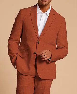 Inserch Slim Linen Blazer SU880-00109 Burnt Orange