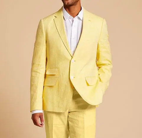 Inserch Slim Linen Blazer SU880-00111 Summer Yellow