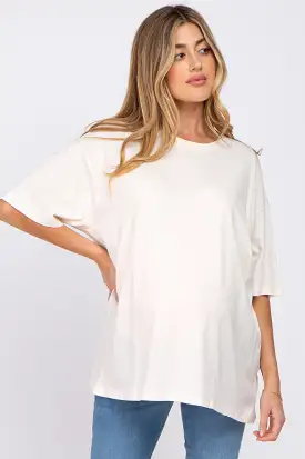 Ivory Basic Oversized Maternity Tee