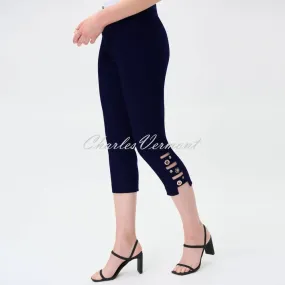 Joseph Ribkoff Capri Trouser with Eyelet Ladder Detail - Style 231026 (Midnight Blue)