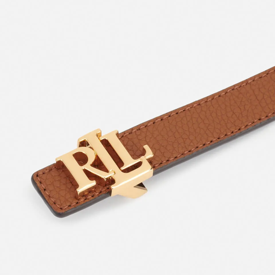 Lauren Ralph Lauren Women's Reversible 20 Skinny Belt - Lauren Tan/Dark Brown - M | Coggles