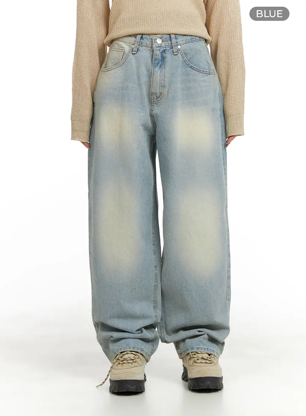 Light Washed Wide Leg Jeans CA403