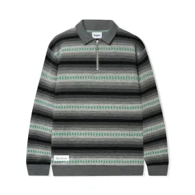 Linear Knitted Polo, Grey