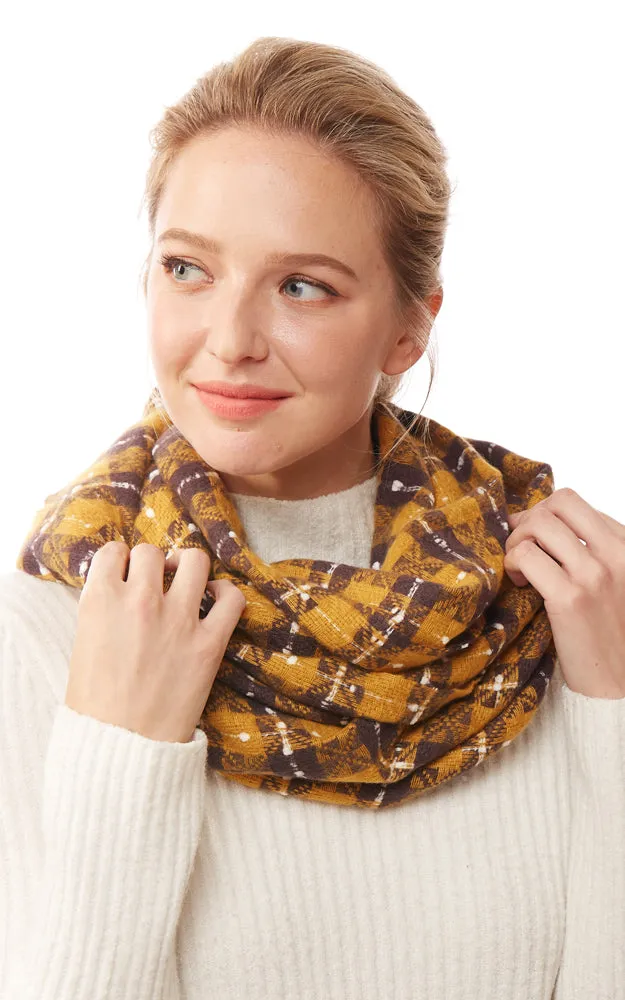 LOF1252 Plaid Super Soft Infinity Scarf