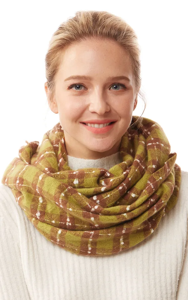 LOF1252 Plaid Super Soft Infinity Scarf