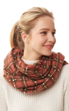 LOF1252 Plaid Super Soft Infinity Scarf