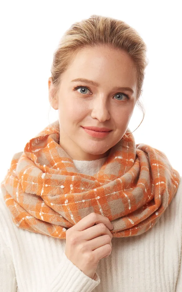 LOF1252 Plaid Super Soft Infinity Scarf