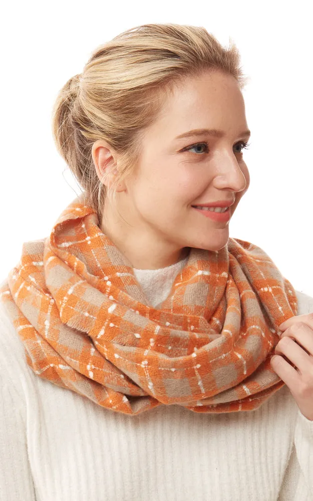 LOF1252 Plaid Super Soft Infinity Scarf